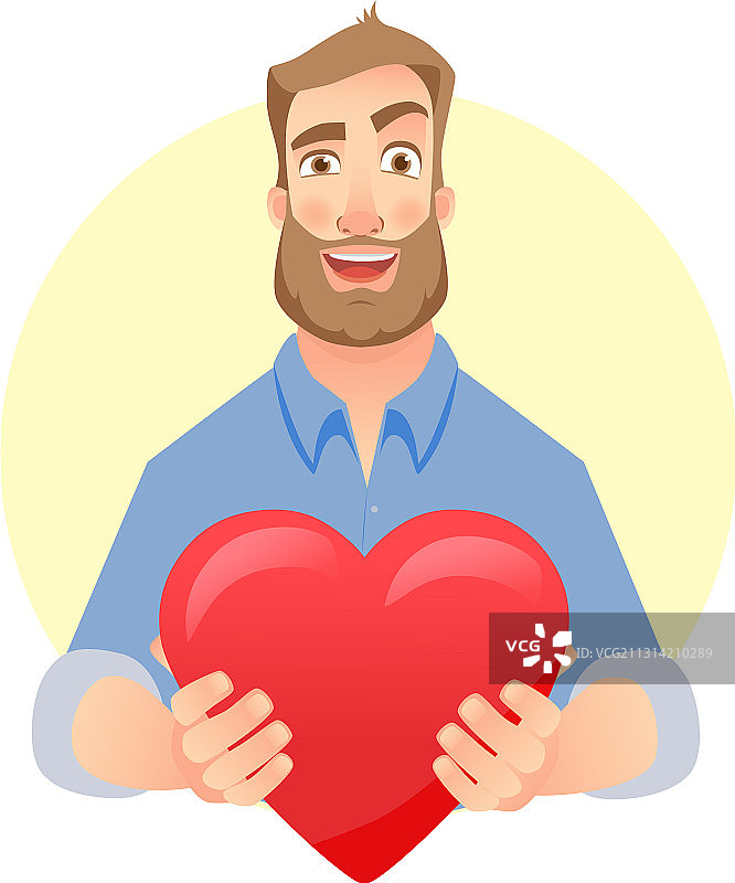 男人献出爱心图片素材