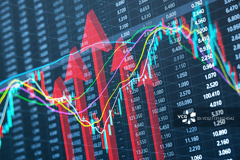 金融股票上涨趋势概念，成功的箭头图片素材