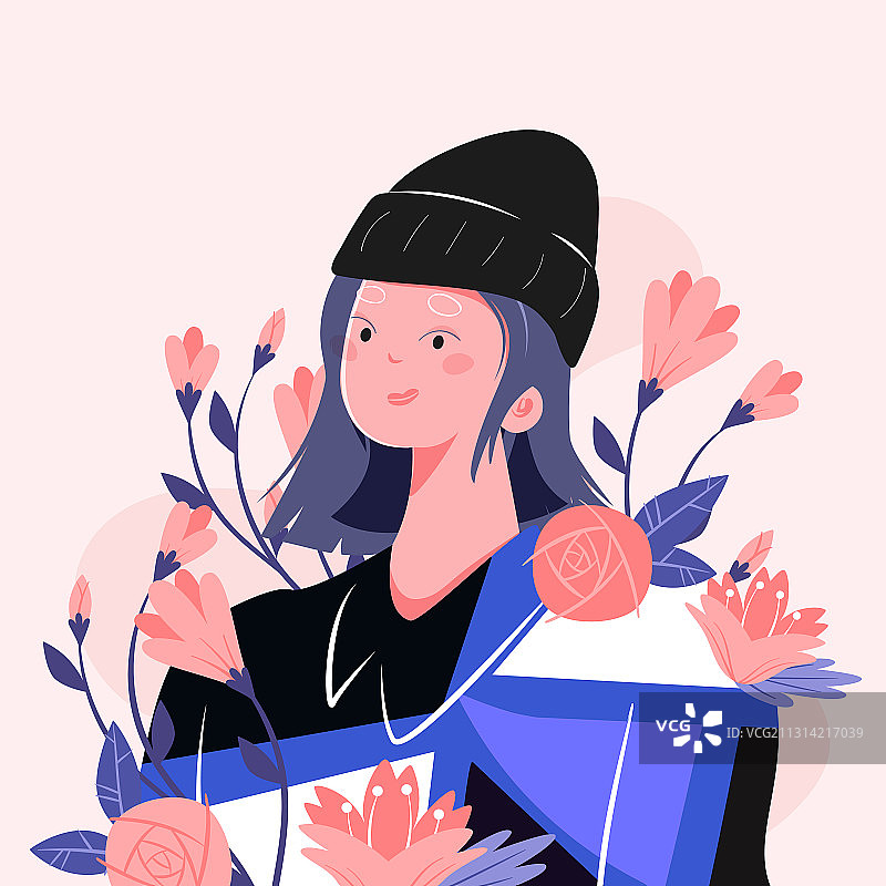 卡通春季春天立春春分花卉节气少女妇女节出游开学季老师矢量插画图片素材