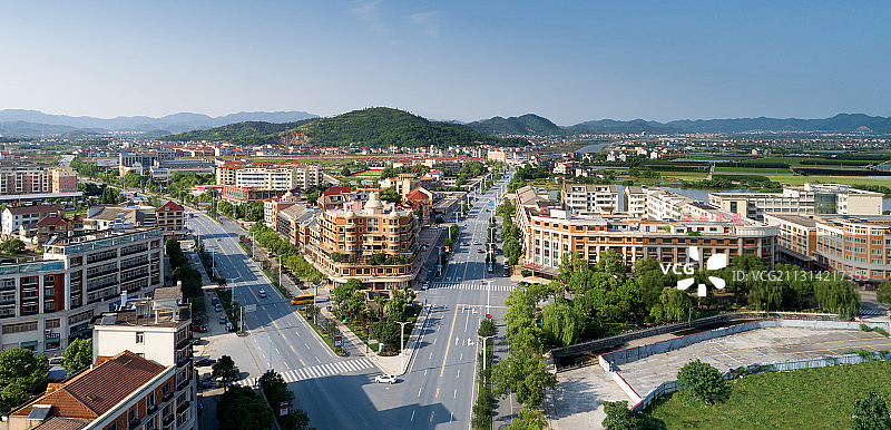 山下湖小镇 航拍图片素材