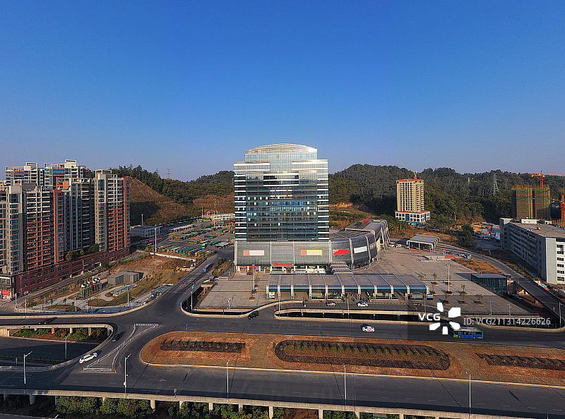 广东省惠州市惠城区惠州市汽车客运站航拍图片素材