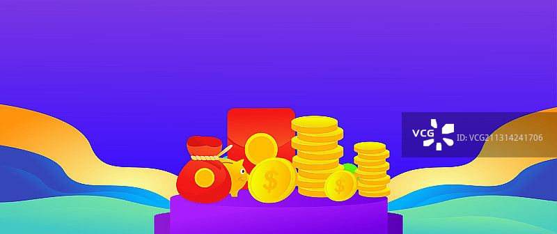 邀请好友获得红包礼物活动背景矢量卡通插画图片素材