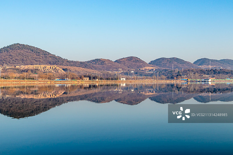 中国南京江宁佘村水库图片素材