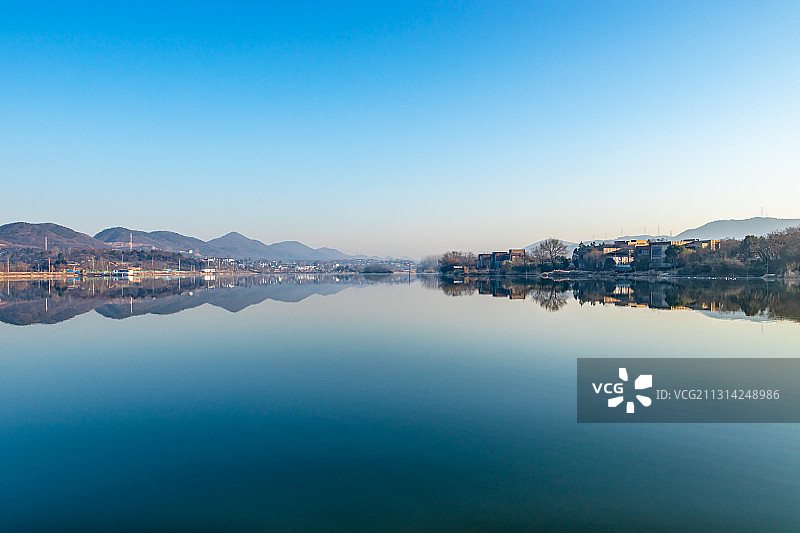 中国南京江宁佘村水库图片素材