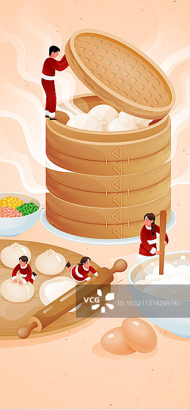 年俗-腊月二十九 蒸馒头图片素材