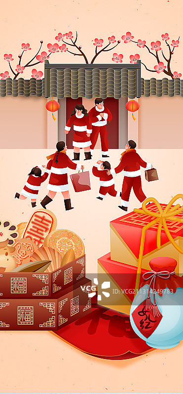 年俗-正月初二 女婿拜年图片素材