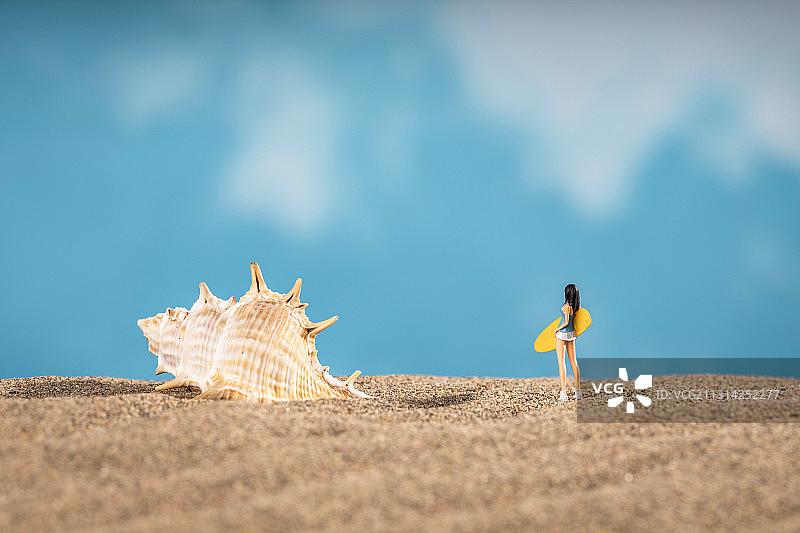 沙滩微缩景观图片素材