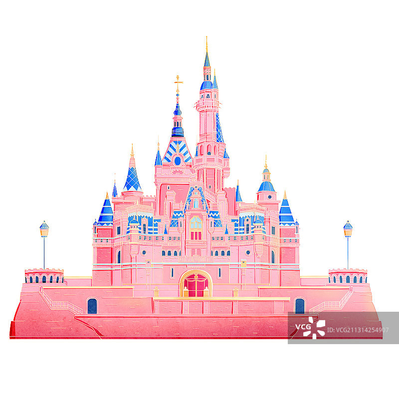 唯美梦幻粉色城堡图片素材