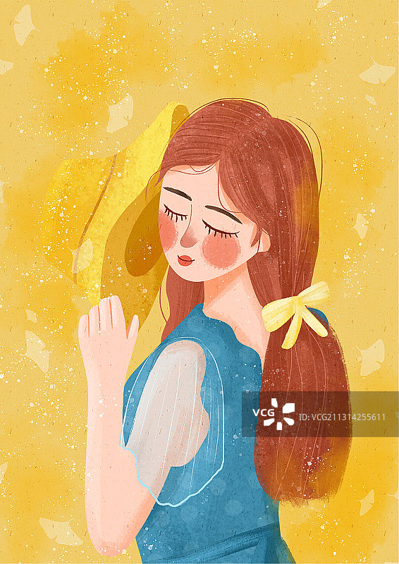 害羞的女孩图片素材