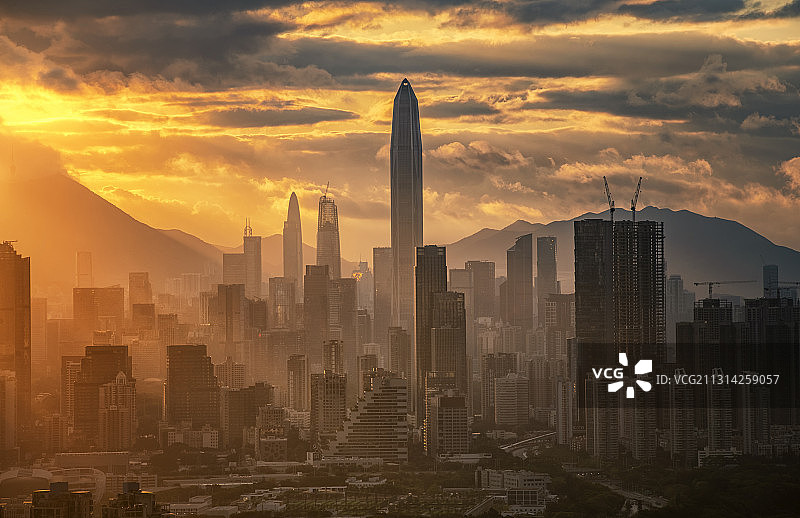 广东省深圳市福田区城市风光图片素材