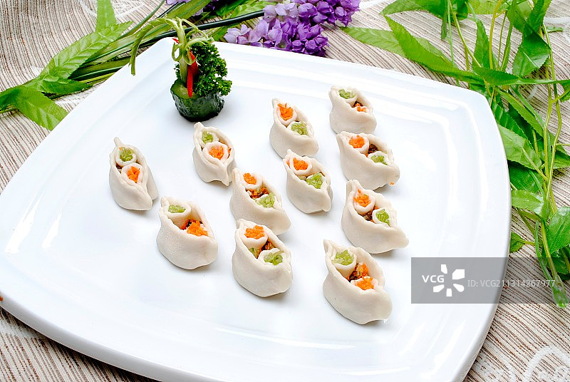 中国 传统美食饺子什锦饺图片素材