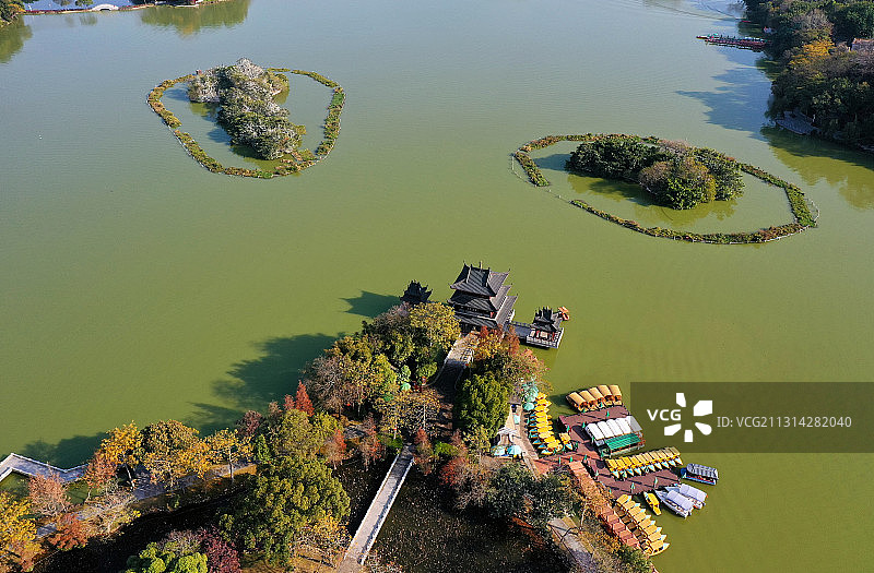 广东省惠州市惠城区惠州西湖国家风景名胜区航拍图片素材