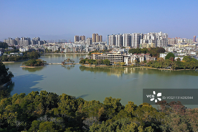 广东省惠州市惠城区惠州西湖国家风景名胜区航拍图片素材