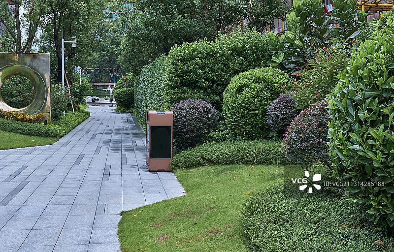 现代城市住宅社区园林景观图片素材