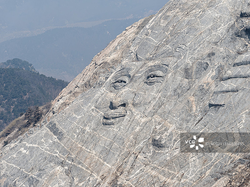 沂蒙山寿星巨型雕刻特写图片素材
