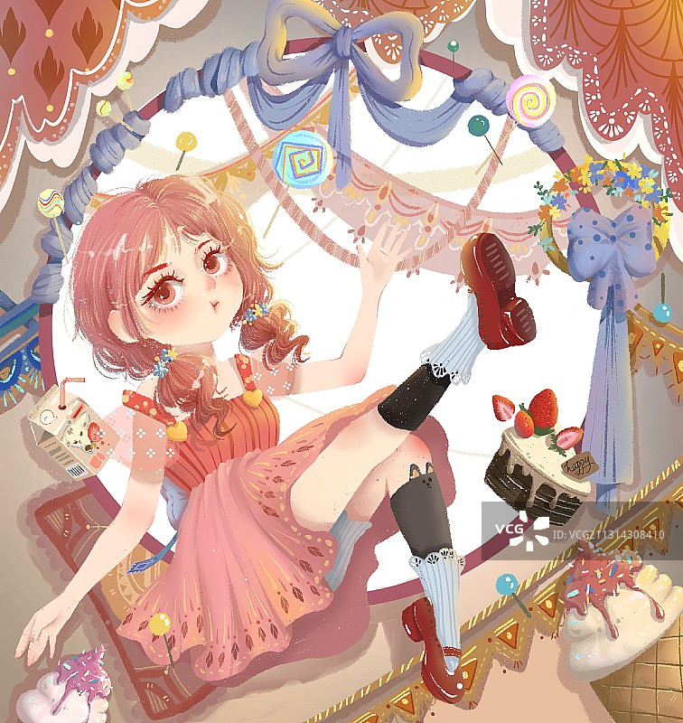 草莓女孩图片素材