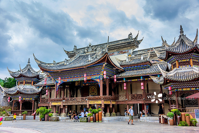 中国贵州黔东南下司古镇芦笙广场古戏台图片素材