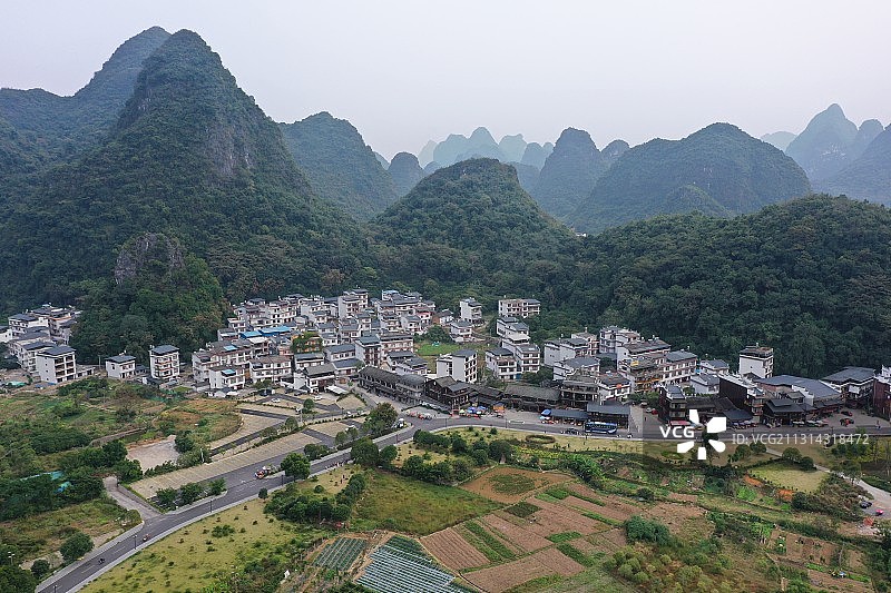 漓江印象，桂林山水之阳朔风光图片素材