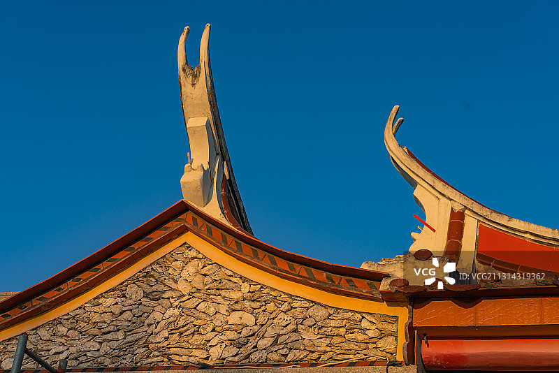 福建泉州，蟳埔古村，贝壳墙面细节图片素材