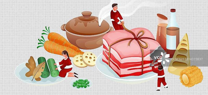 腊月二十六-炖年肉-年俗图片素材