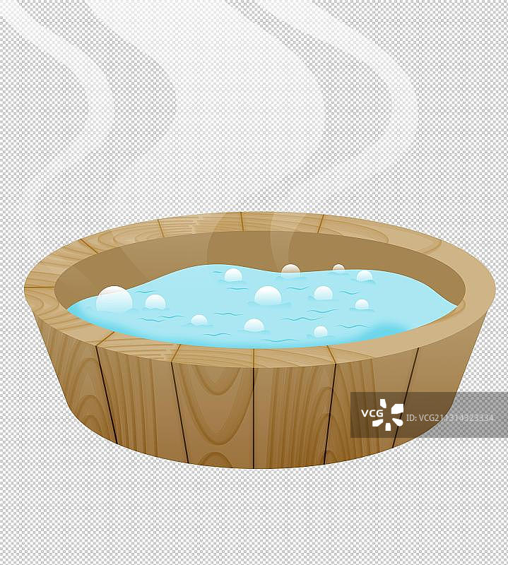 装水的木盆图片素材