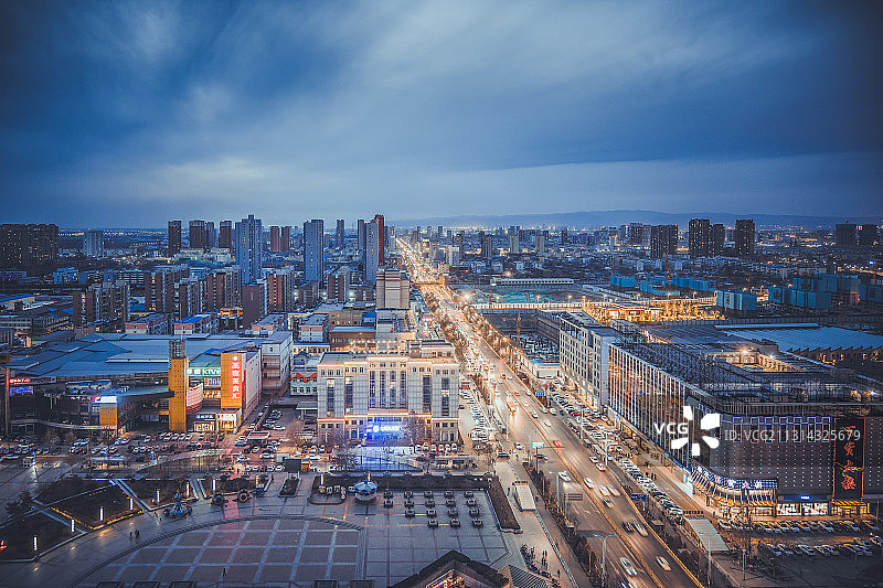 榆次顺城街夜景图片素材
