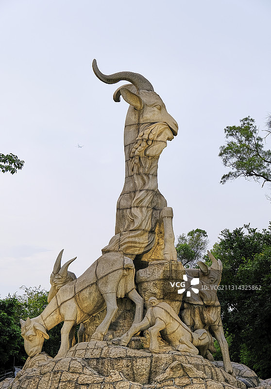 中国广州越秀公园五羊石像图片素材