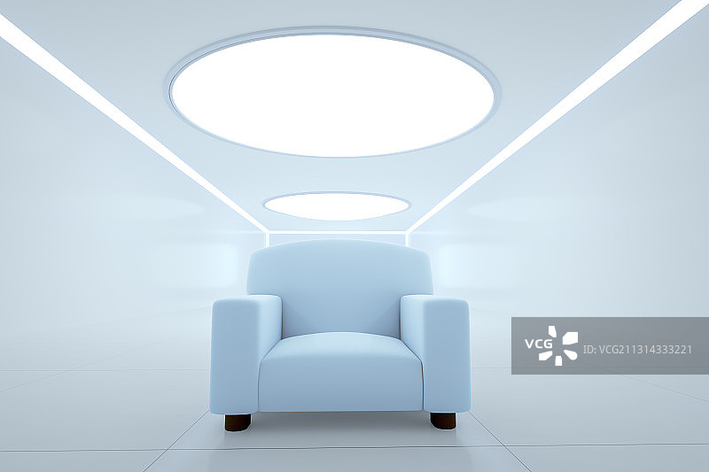 空间中的独立沙发图片素材