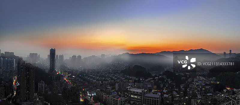 贵阳-鸟瞰乌当新添城区图片素材
