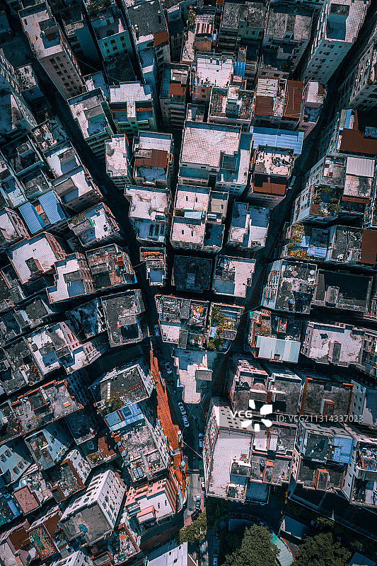 航拍旧改中的深圳白石洲图片素材