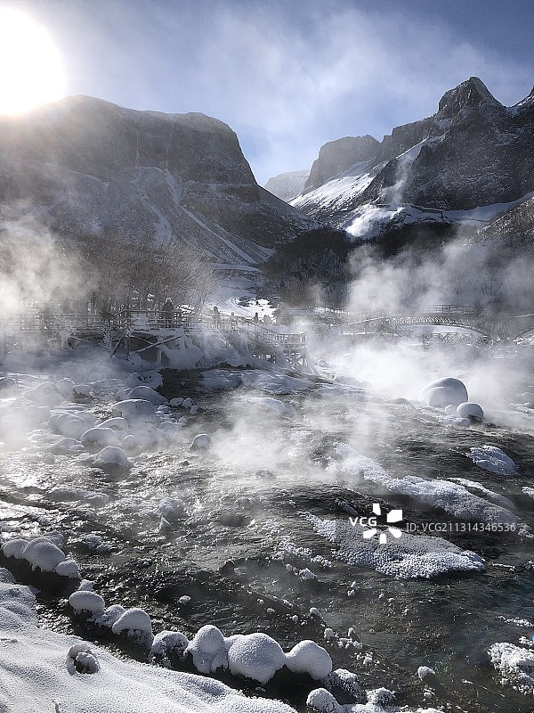 长白山温泉图片素材