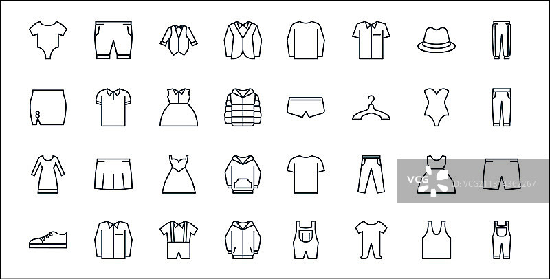 衣柜系列线性图标图片素材