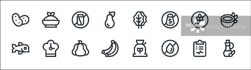 营养线性图标线性合集图片素材