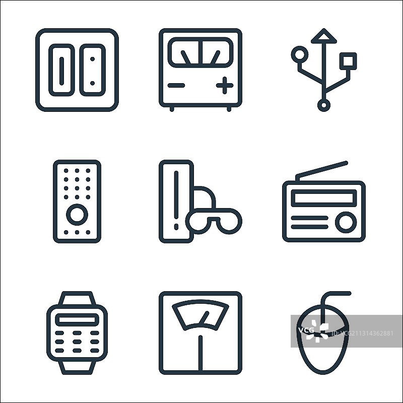 电子线图标线性设置质量线图片素材