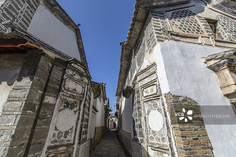 云南省大理市喜洲古镇建筑风光图片素材