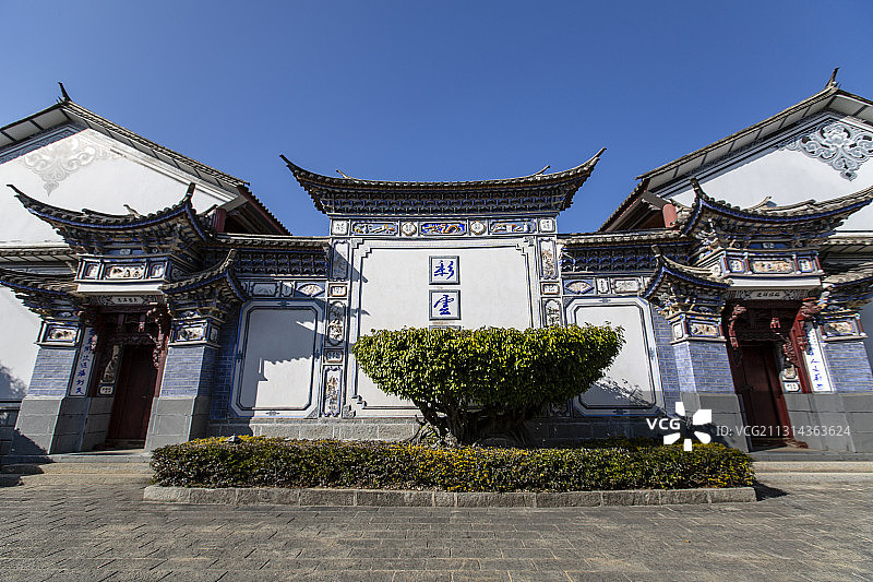 云南省大理市喜洲古镇建筑风光图片素材
