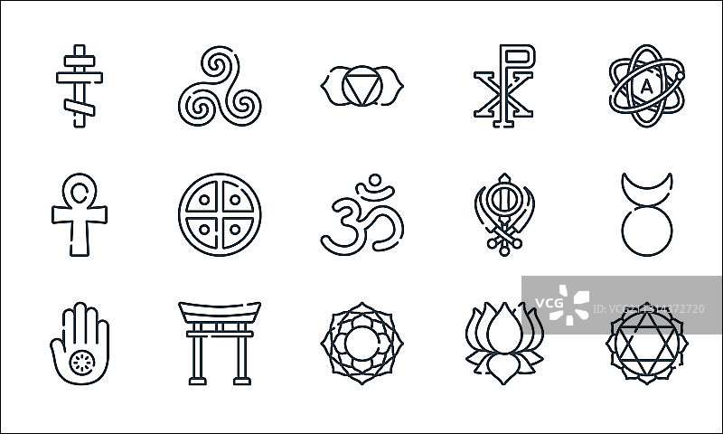 精神象征线性图标图片素材