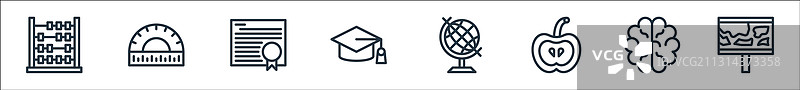 学校线性图标合集图片素材