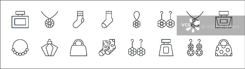 配饰线性图标合集图片素材