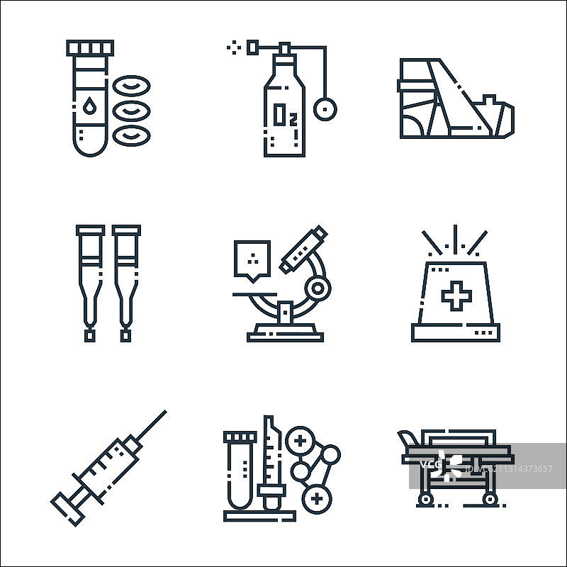 医疗服务线性图标集图片素材