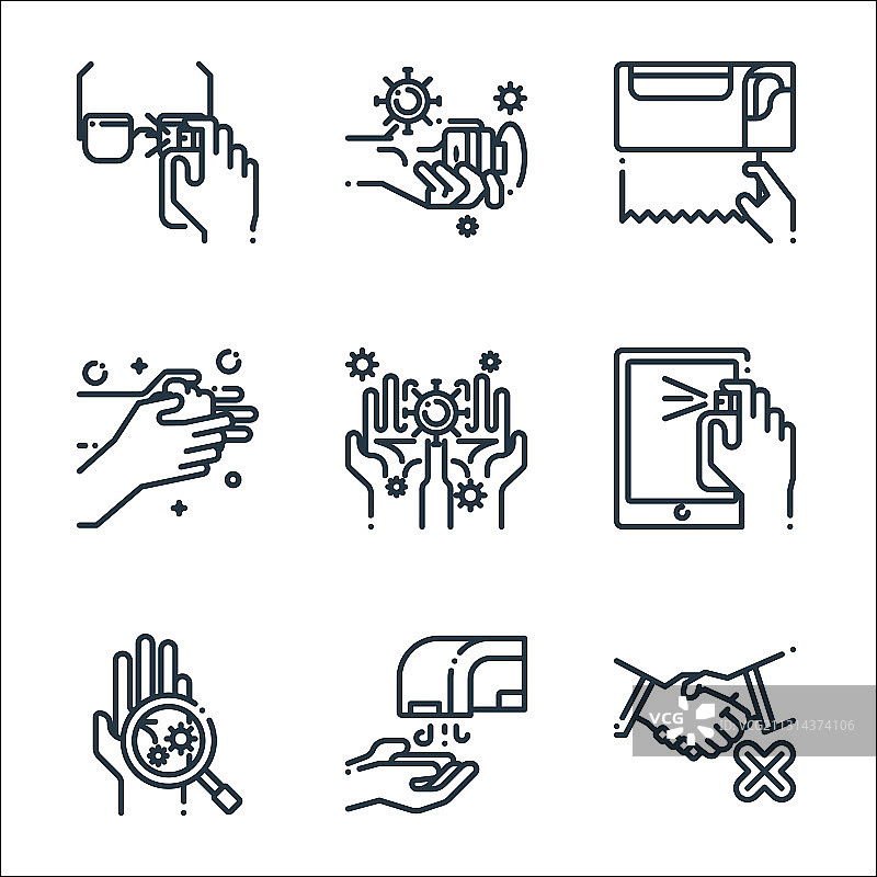 洗手图标包线性图标集图片素材