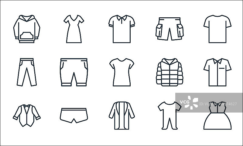 衣柜系列线性图标图片素材