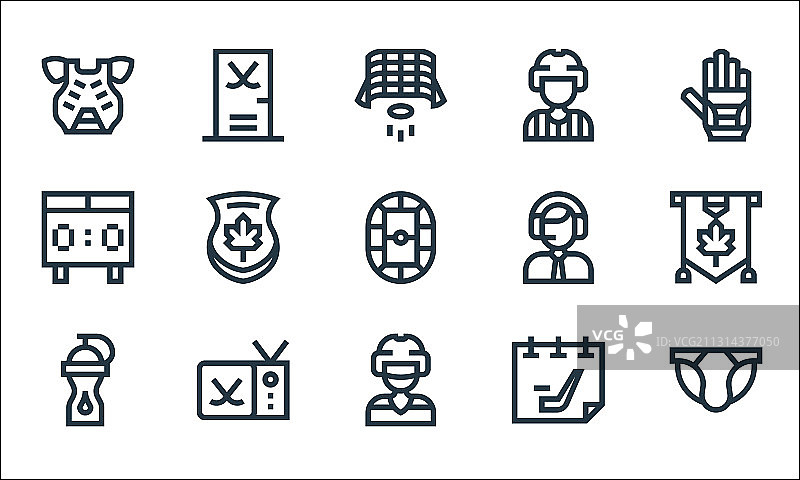 冰球线性图标合集图片素材