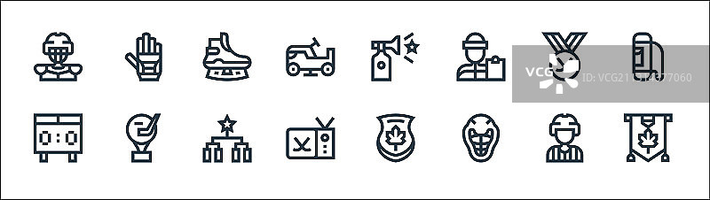 冰球线性图标合集图片素材