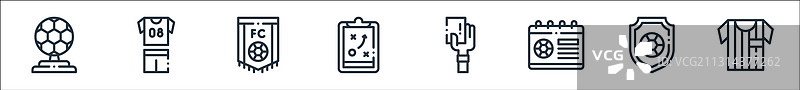 足球线性图标集图片素材