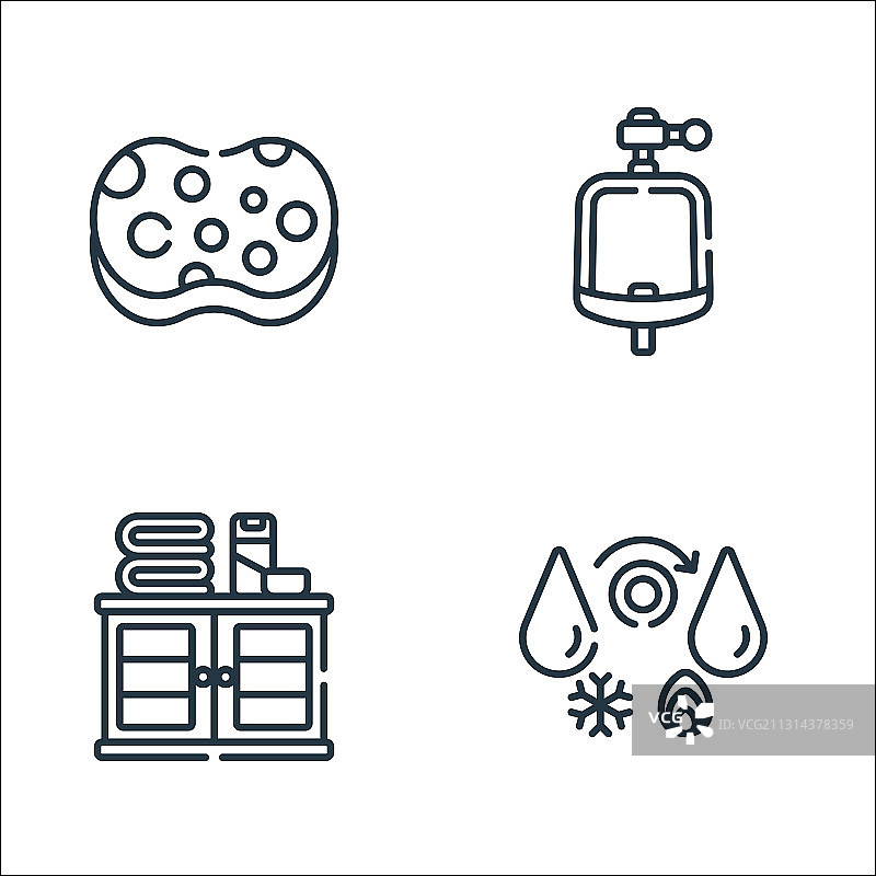 浴室线性图标系列图片素材