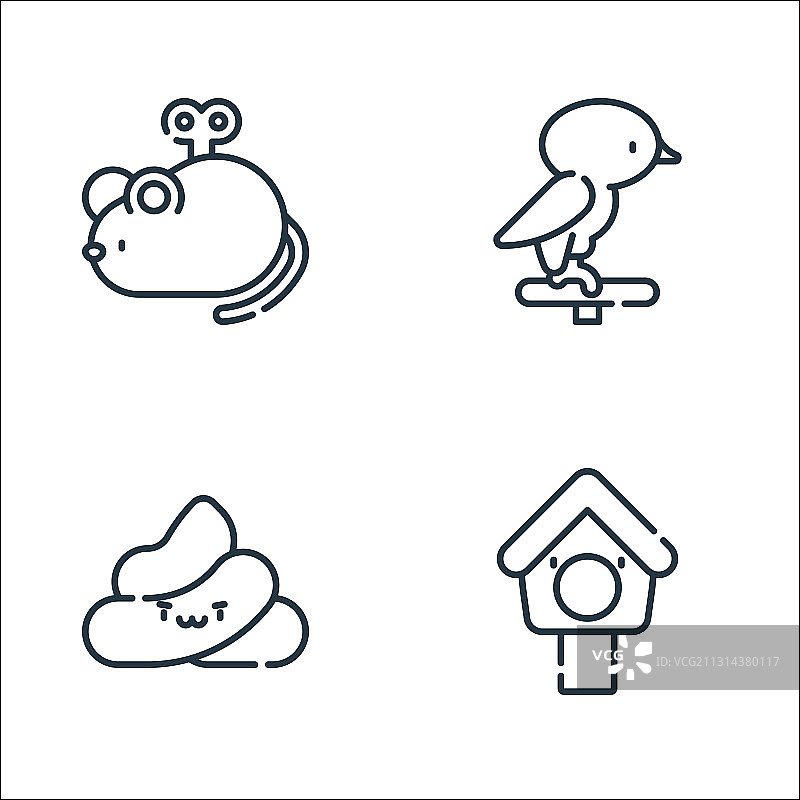 宠物线性图标合集图片素材