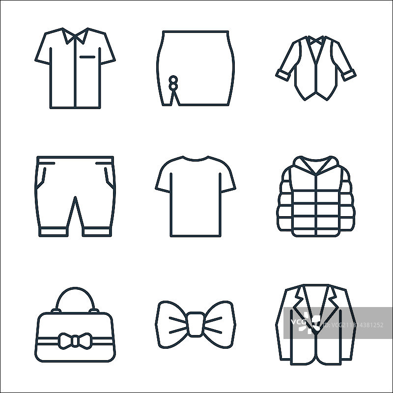 衣柜系列线性图标图片素材