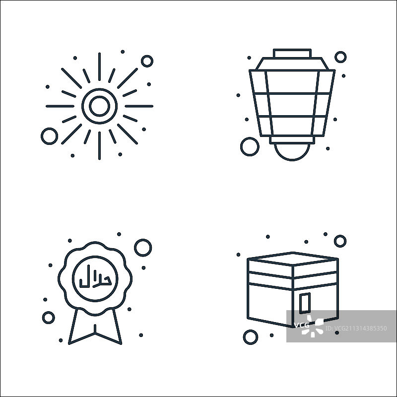 伊斯兰教与斋月线性图标图片素材