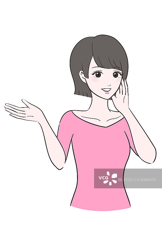 微笑的短发女人图片素材